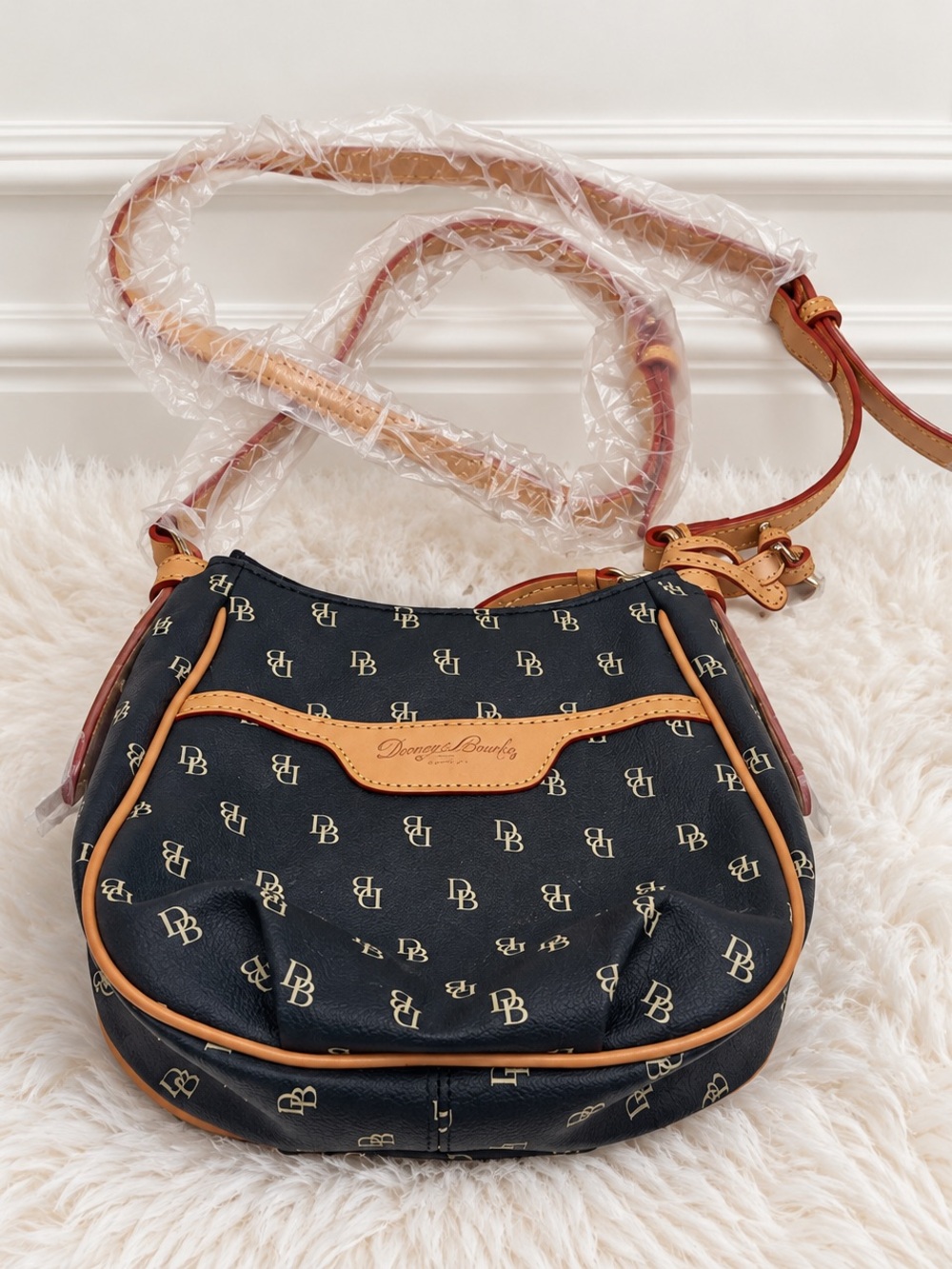 Dooney & Bourke DB Monogram Crossbody Bag Black & Brown